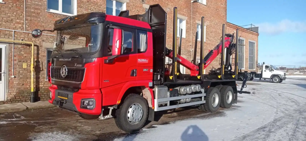 Сортиментовоз SHACMAN SX32586V384 с гидроманипулятором ВМ 10-74